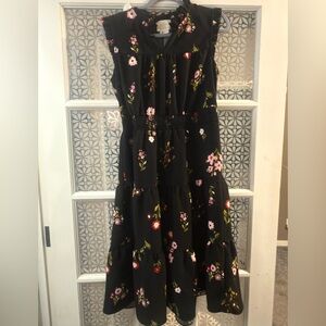 Kate Spade Floral Black Dress L